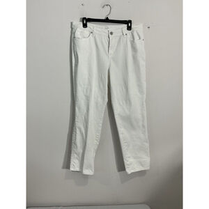 Womans W62 Signature Fit Relaxed White Denim Pants Size 12